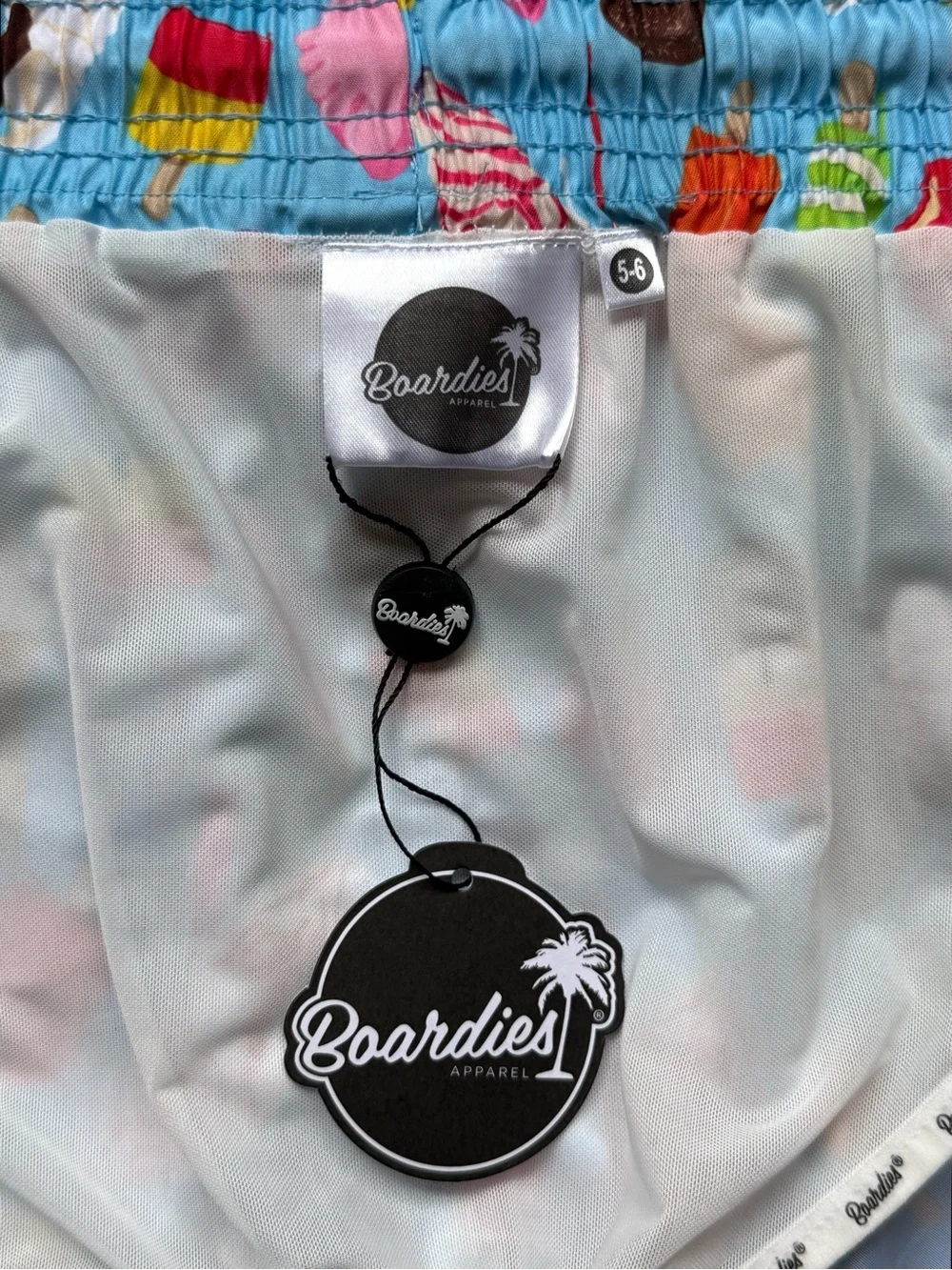 Boardies Boys Ice Cream Print Swim Trunks - Size 5-6